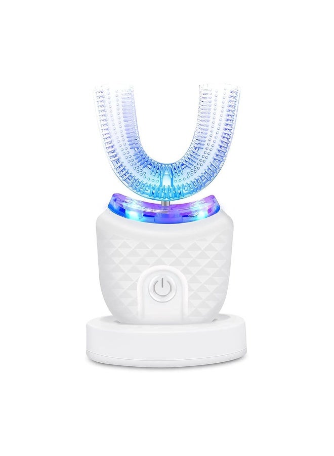 360° Ultrasonic U-Shaped Electric Toothbrush for Adults - Hands-Free Automatic Sonic Toothbrush with 4 Cleaning Modes, Blue Light Teeth Whitening, IPX7 Waterproof & USB Charging - Image 1